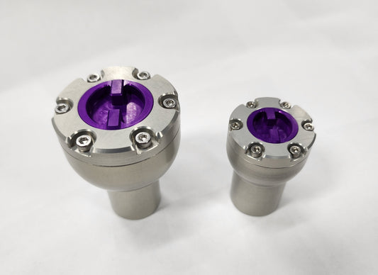 Small locking hub shift knob Clear Body Clear Cap purple dial
