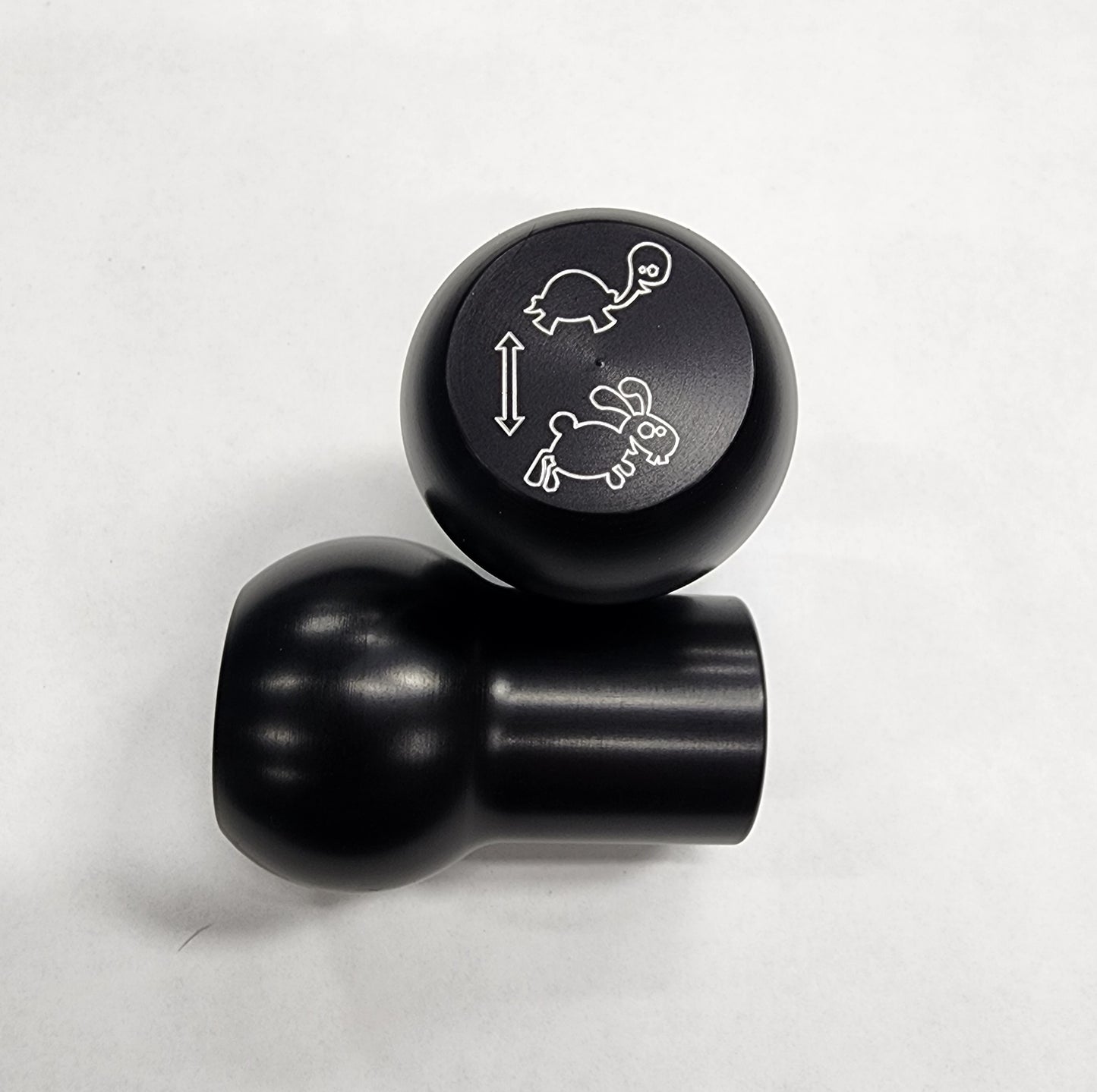 Turtle and Hare shift knob Machine engraved