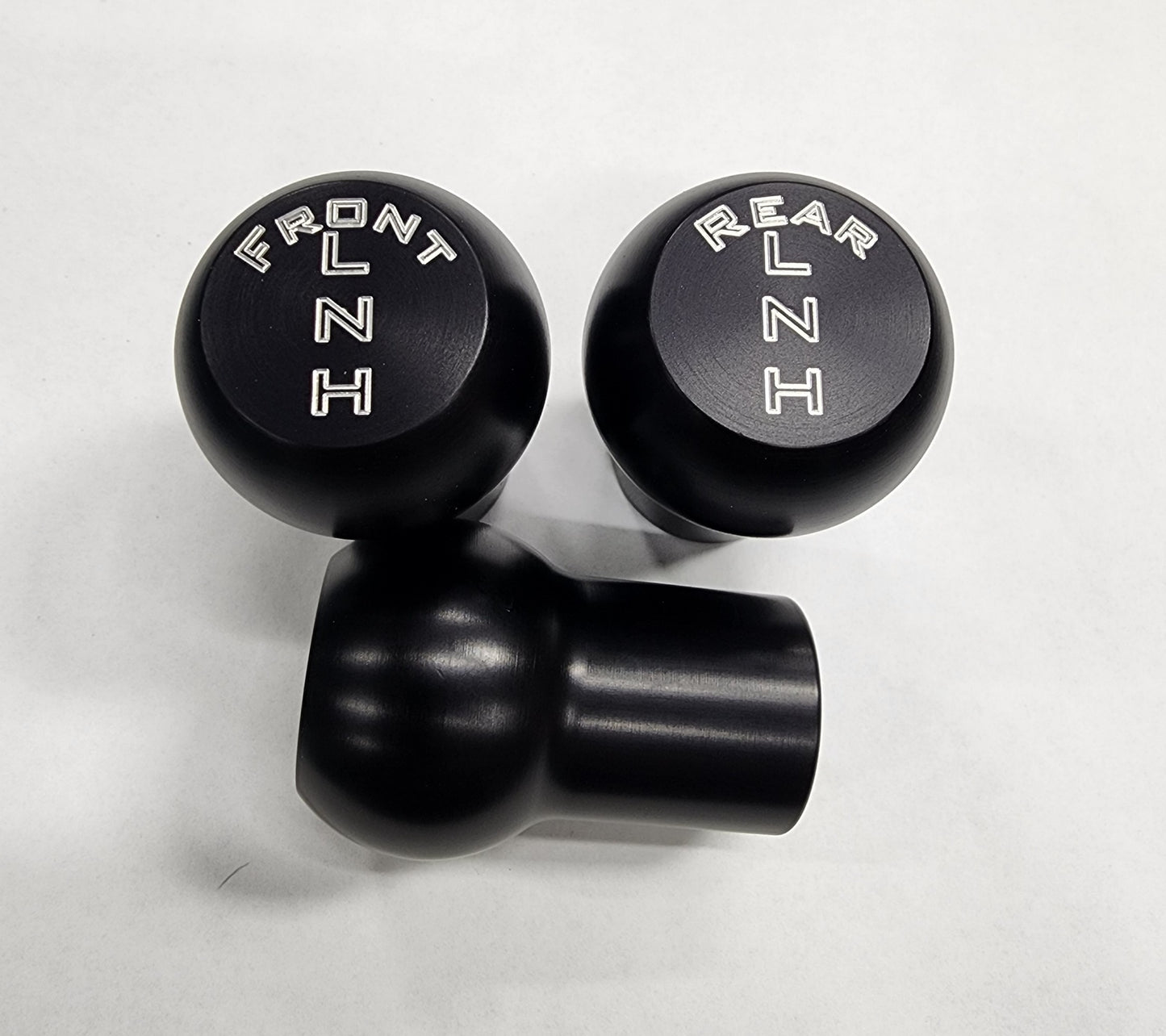 Twin stick shift knobs Machine engraved